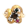 Star Sapphire, Blue Topaz, Ruby & Diamond Estate Ring, Alaska Mint