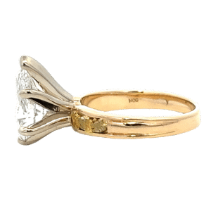 2.00 Ct Pear Lab Grown Diamond in 14k Yellow Gold Ladies Ring, Alaska Mint