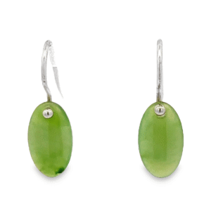 Jade Oval Dangle Earrings, Alaska Mint