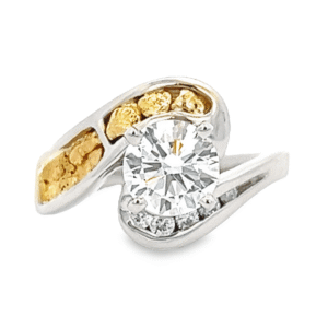 1.00 Ct Round Lab Grown Diamond in 14k White Gold Ladies Ring, Alaska Mint