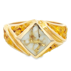 Men's Gold Quartz & Nugget Ring, Alaska Mint