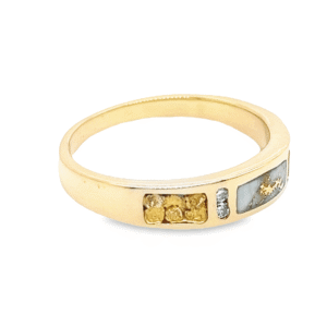 Men's Gold Quartz, Nugget & Diamond Ring, Alaska Mint