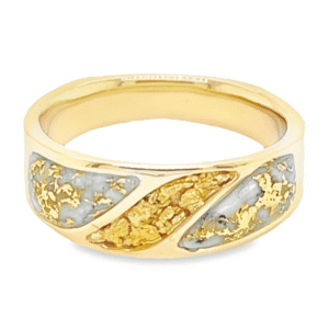Men's Gold Quartz & Nugget Ring, Alaska Mint