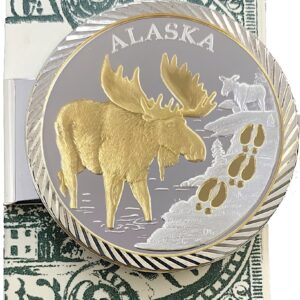 Money Clip with 1 oz. or 1/4 oz. Moose Track Medallion