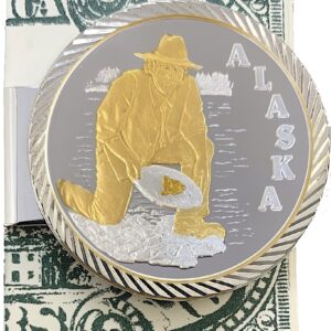 Money Clip with 1 oz. or 1/4 oz. Gold Panner Medallion