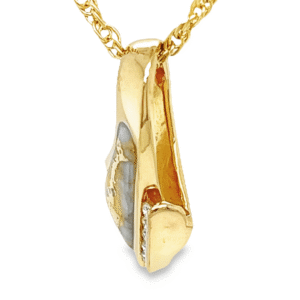 Gold Quartz & Diamond Pendant, Alaska Mint