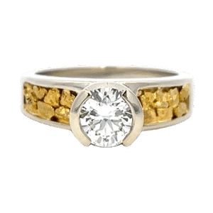 1.06 Ct Round Lab Grown Diamond in 14k White Gold Ladies Ring, Alaska Mint