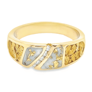 Men's Gold Quartz Ring, Alaska Mint