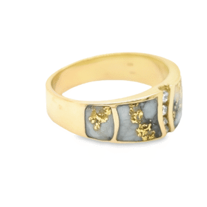 Gold Quartz & Diamond Ring, Alaska Mint