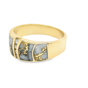Gold Quartz & Diamond Ring, Alaska Mint