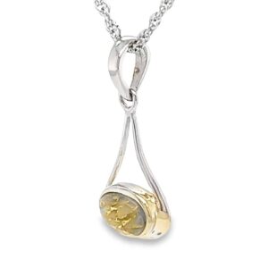 Gold Quartz 14k White Gold Pendant, Alaska Mint