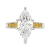 2.90ct Marquise Lab Grown Diamond in 14k White Gold & Nuggets, Alaska Mint