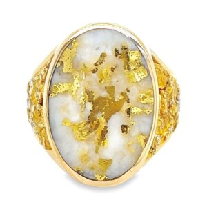Men's Gold Quartz & Nugget Ring, Alaska Mint