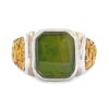 Silver Gold Nugget & Jade Men's Ring, Alaska Mint