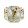 Men's Gold Quartz & Diamond Ring, Alaska Mint