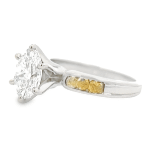 1.65ct Oval Lab Grown Diamond in 14k White Gold & Nuggets, Alaska Mint