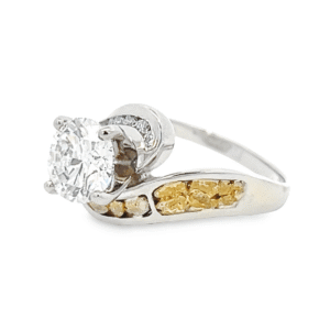 1.91ct Round Lab Grown Diamond in 14k White Gold & Nuggets, Alaska Mint