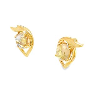 Stud Gold Quartz Earrings, Alaska Mint