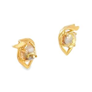 Stud Gold Quartz Earrings, Alaska Mint