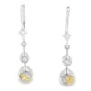 White Gold Circle Gold Quartz Earrings with Diamonds, Alaska Mint
