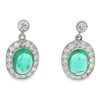 Platinum 4ct Emerald & Diamond Earrings, Alaska Mint