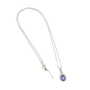 Platinum Pear Tanzanite & Diamond Necklace, Alaska Mint