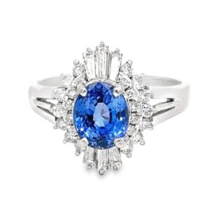 2.05ct Sapphire & Diamond Platinum Ring, Alaska Mint