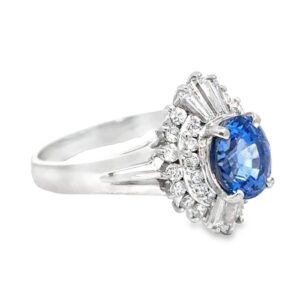 2.05ct Sapphire & Diamond Platinum Ring, Alaska Mint