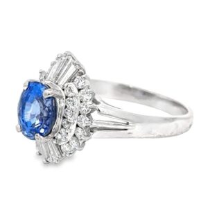 2.05ct Sapphire & Diamond Platinum Ring, Alaska Mint
