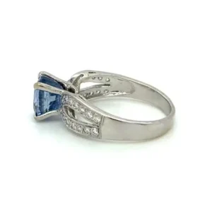 18k White Gold Sapphire & Diamond Ring, Alaska Mint