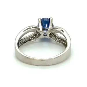 18k White Gold Sapphire & Diamond Ring, Alaska Mint
