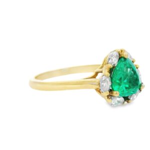 Emerald 18k Yellow Gold & Diamond Ring, Alaska Mint
