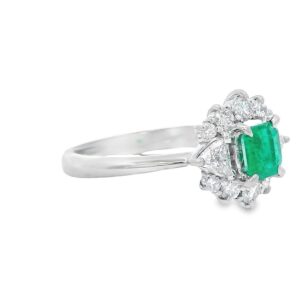 Platinum Emerald Ring with Diamonds, Alaska Mint