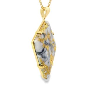 Gold Quartz Pendant 18k, Alaska Mint