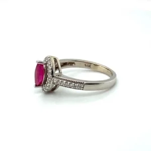 Ruby & Diamond White Gold Ring, Alaska Mint