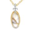 14k 2-Tone Oval Gold Quartz Pendant, Alaska Mint