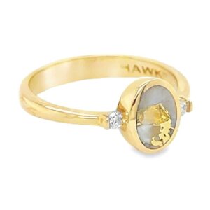 Round Diamond Gold Quartz Oval Ring, Alaska Mint
