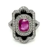1.7ct Pink Sapphire, Onyx, & Diamond Ring, Alaska Mint