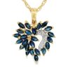 .02 ctw Diamonds & Marquise Natural Sapphire Heart Pendant, Alaska Mint