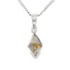 Gold Quartz Diamond Shape Pendant 14k White Gold, Alaska Mint