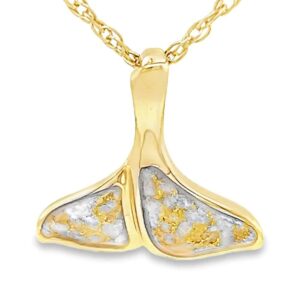 Gold Quartz Whale Tail Pendant, Alaska Mint