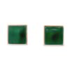 Jade Square Stud Earrings 18k Rose Gold, Alaska Mint