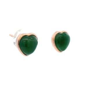 Heart Shaped Jade Earrings, Alaska Mint