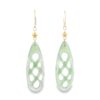 Carved Jade Drop Earrings 18k Yellow Gold, Alaska Mint