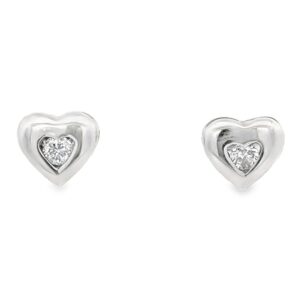 Diamond Platinum Heart Earrings, Alaska Mint