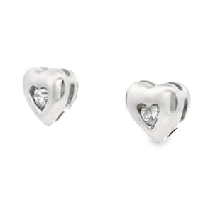 Diamond Platinum Heart Earrings, Alaska Mint