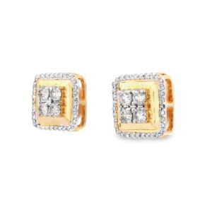 Square .60ct Diamond 14k Earrings, Alaska Mint