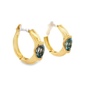 Aquamarine 18k Hoop Earrings, Alaska Mint