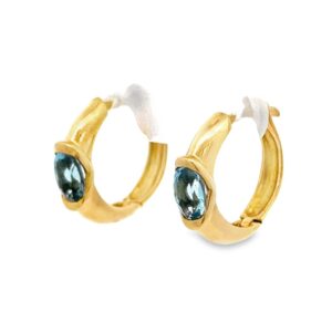 Aquamarine 18k Hoop Earrings, Alaska Mint