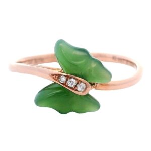Jade Butterfly Rose Gold Ring, Alaska Mint